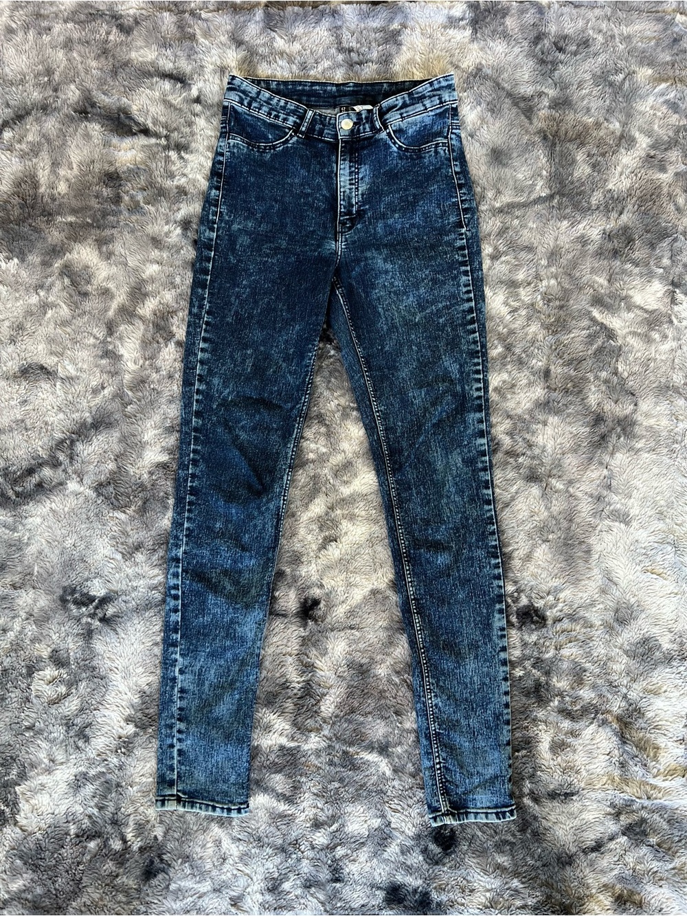 H&M Washed Dark Blue Skinny Jeans
